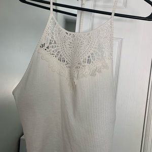 Adorable crocheted detail halter crop